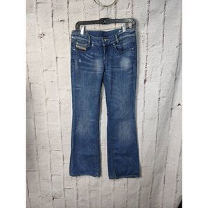 Diesel Vtg Y2K Louvely Distressed Medium Wash Boot Cut Low Rise Flare Jeans 27 x